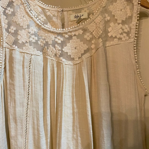 Style & co sleeveless Cream dress XL - Picture 3 of 8